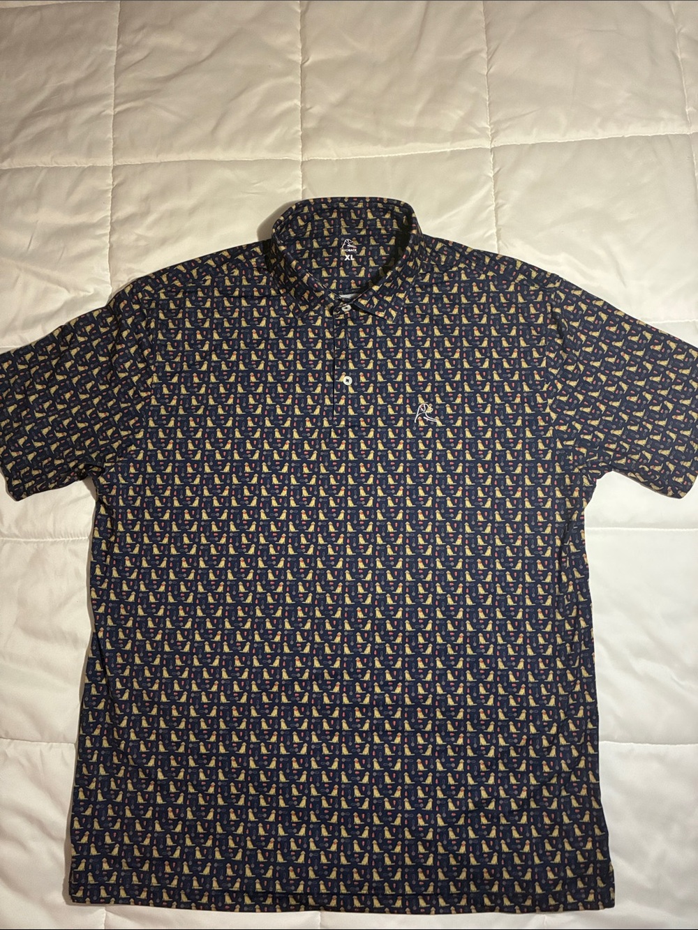 Rhoback The Golden Performance Polo Golden Retriever Men’s Size XL
